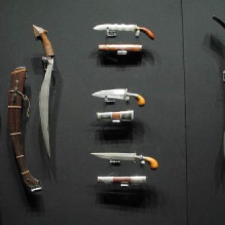 Examples of finely crafted Moro blades made from Basilan "basih" (iron).